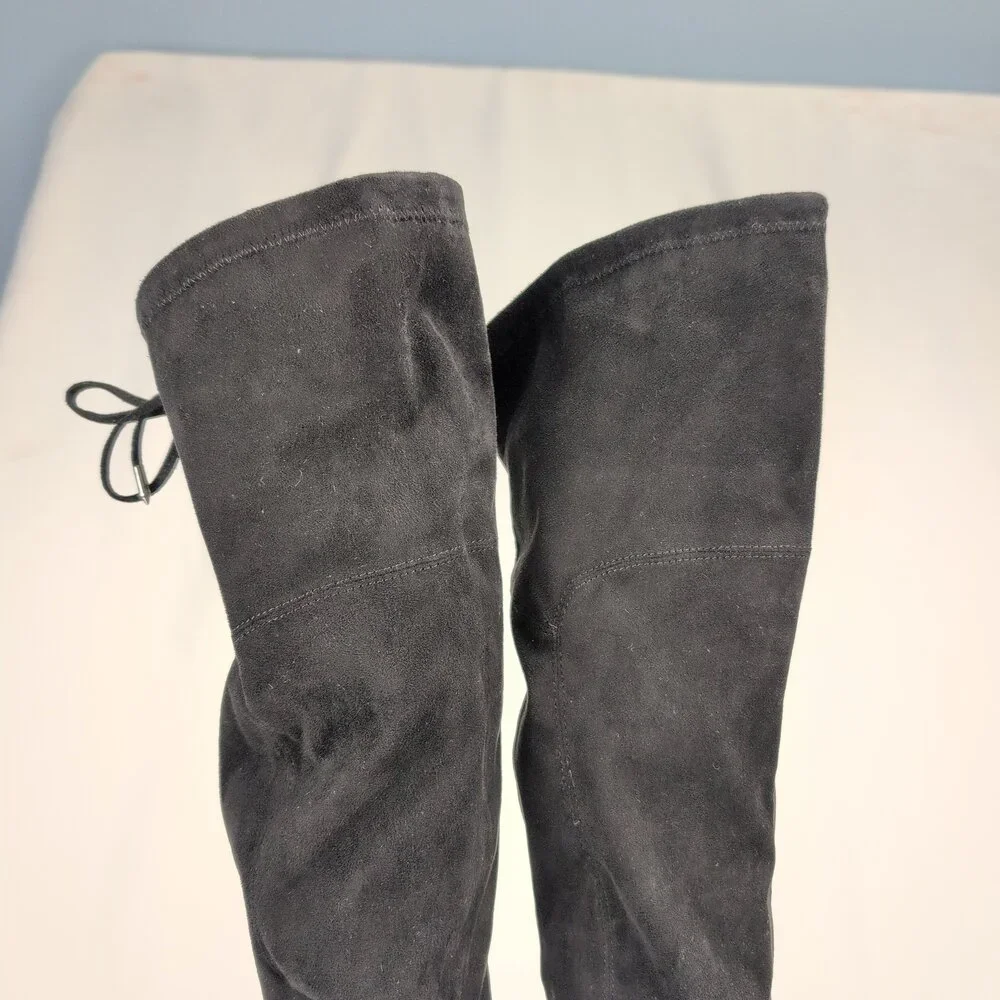 Marc Fisher Over-the-Knee Suede Boots Sz 7 Black Block Heel‎